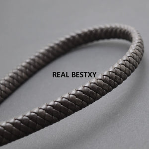 2m Flat Braided Leather Cord for Men Bracelet DIY Jewelry Making