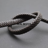 2m Flat Braided Leather Cord for Men Bracelet DIY Jewelry Making