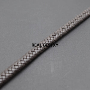 2m Flat Braided Leather Cord for Men Bracelet DIY Jewelry Making