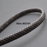 2m Flat Braided Leather Cord for Men Bracelet DIY Jewelry Making