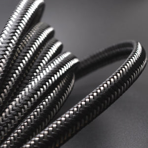2m Stainless Steel Wire Leather Cords Flat Wide Lace for Men Bracelets
