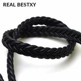 2m Flat Square Leather Rope Braided Cord For Men Bracelet DIY Craft