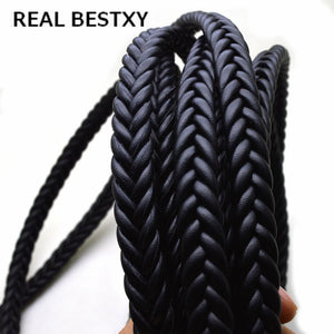 2m Flat Square Leather Rope Braided Cord For Men Bracelet DIY Craft