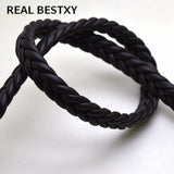 2m Flat Square Leather Rope Braided Cord For Men Bracelet DIY Craft