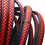 2m Red Flat Leather Rope for DIY Bracelets Jewelry