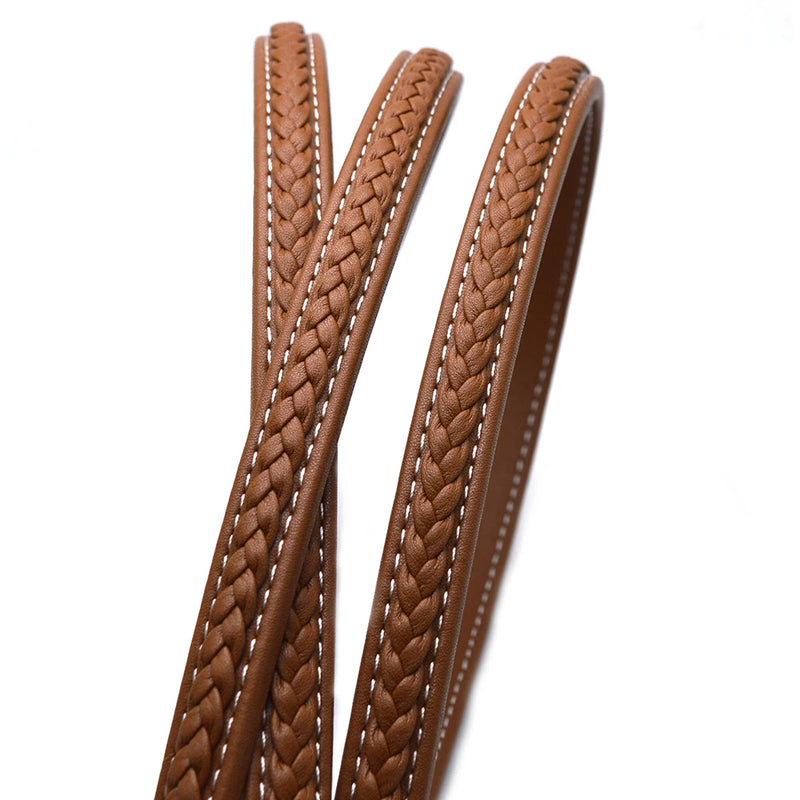 12*6mm Brown Wide Fiber Braided Leather Rope Cord for Jewelry Making