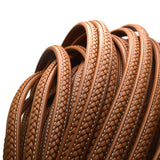 12*6mm Brown Wide Fiber Braided Leather Rope Cord for Jewelry Making
