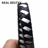 2m/lot 12*6mm Flat Leather Cord Braid Rope for Bracelet