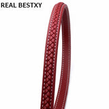 2m Red Flat Braided Leather Cords Ropes Jewelry Making