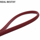2m Red Flat Braided Leather Cords Ropes Jewelry Making