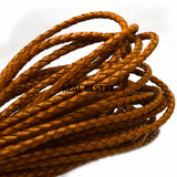 2m/lot 4mm Brown Round Leather Cord for Bracelet Jewelry Craft DIY