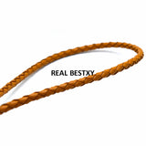 2m/lot 4mm Brown Round Leather Cord for Bracelet Jewelry Craft DIY