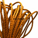 2m/lot 4mm Brown Round Leather Cord for Bracelet Jewelry Craft DIY