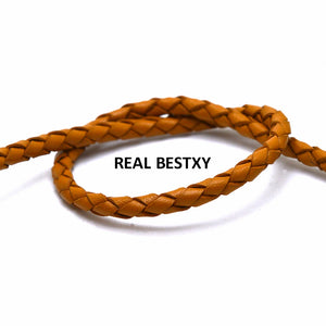 2m/lot 4mm Brown Round Leather Cord for Bracelet Jewelry Craft DIY