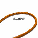 2m/lot 4mm Brown Round Leather Cord for Bracelet Jewelry Craft DIY