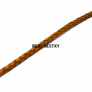 2m/lot 4mm Brown Round Leather Cord for Bracelet Jewelry Craft DIY