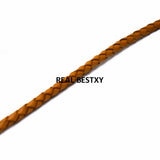 2m/lot 4mm Brown Round Leather Cord for Bracelet Jewelry Craft DIY
