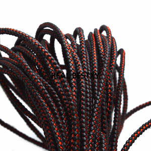 5mm Braided Leather Rope Cord Red Steel Wire for Jewelry Making