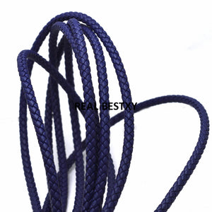 5mm Round Braided Leather Cord Rope String DIY Bracelet Necklace