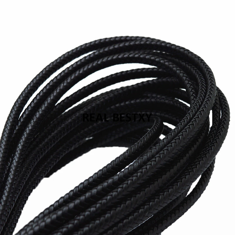 6*4mm Men Jewelry Punk Braided Leather Cord for Men