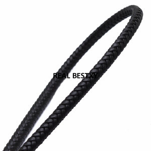 6*4mm Flat Braided Leather Cord for Men Bracelet DIY Jewelry Making