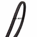 2m/lot 6*4mm Brown Braided Leather Cord Bracelet Necklace Findings DIY