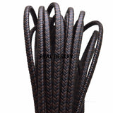 2m/lot 6*4mm Brown Braided Leather Cord Bracelet Necklace Findings DIY