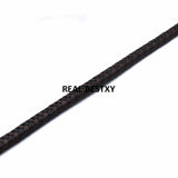 2m/lot 6*4mm Brown Braided Leather Cord Bracelet Necklace Findings DIY