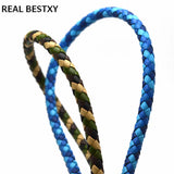 Braided Leather Rope 6mm Cow Leather Jewelry Making Bracelet Cord