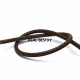 6mm Brown Round Braided Leather Cord 2m/lot for Bracelet Necklace Jewelry Making