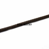 6mm Brown Round Braided Leather Cord 2m/lot for Bracelet Necklace Jewelry Making