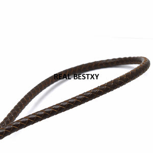 6mm Brown Round Braided Leather Cord 2m/lot for Bracelet Necklace Jewelry Making