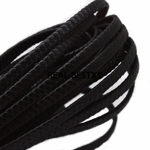 2m/lot 7.6*3mm Braid Leather Cord DIY Jewelry Findings