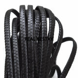 2m/lot 7.6*3mm Braid Leather Cord DIY Jewelry Findings