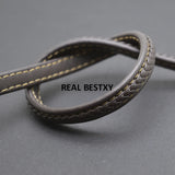2m Brown Braided Leather Cords for DIY Jewelry Making