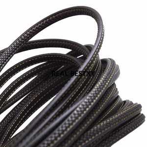 8*5mm Brown Flat Braided Leather Rope Bracelet String Cord - 2m/lot