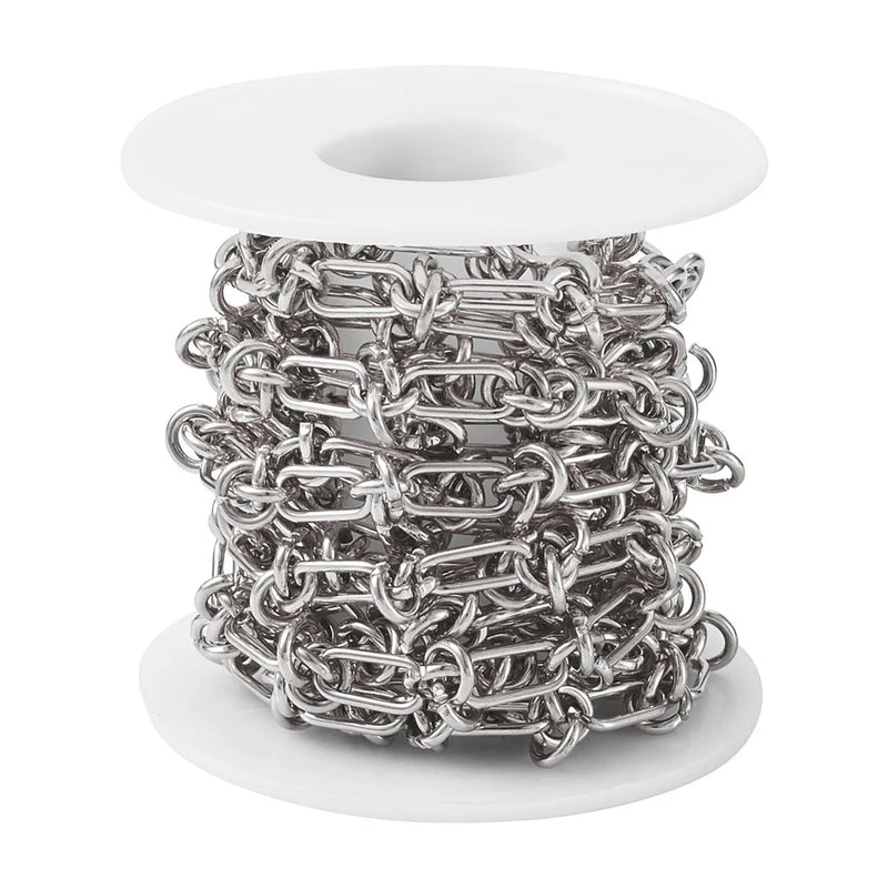 304 Stainless Steel Oval Ring Link Chain Punk Thick Chain Necklace Bracelet DIY