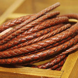 2m Braided Retro Cow Leather Bracelet Findings 3/4/5/6/8mm Round Jewelry Cord