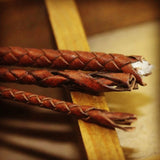 2m Braided Retro Cow Leather Bracelet Findings 3/4/5/6/8mm Round Jewelry Cord