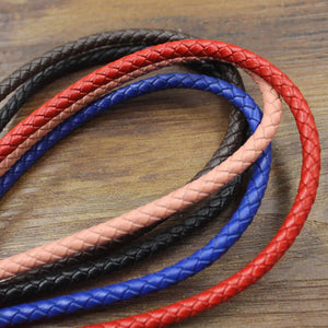 2m Colorful Braided Leather Bracelet Cord String DIY Necklace Making