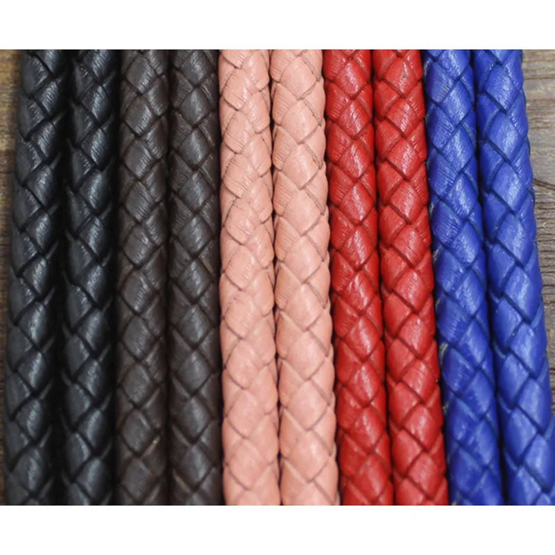 2m Colorful Braided Leather Bracelet Cord String DIY Necklace Making