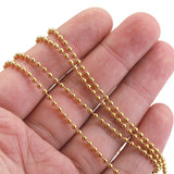 2m Stainless Steel 2.4MM 18k Beads Ball Chains for Bracelet Necklace