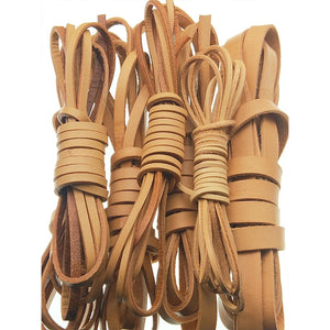 2m Flat Real Leather Cord for Necklace Bracelet DIY