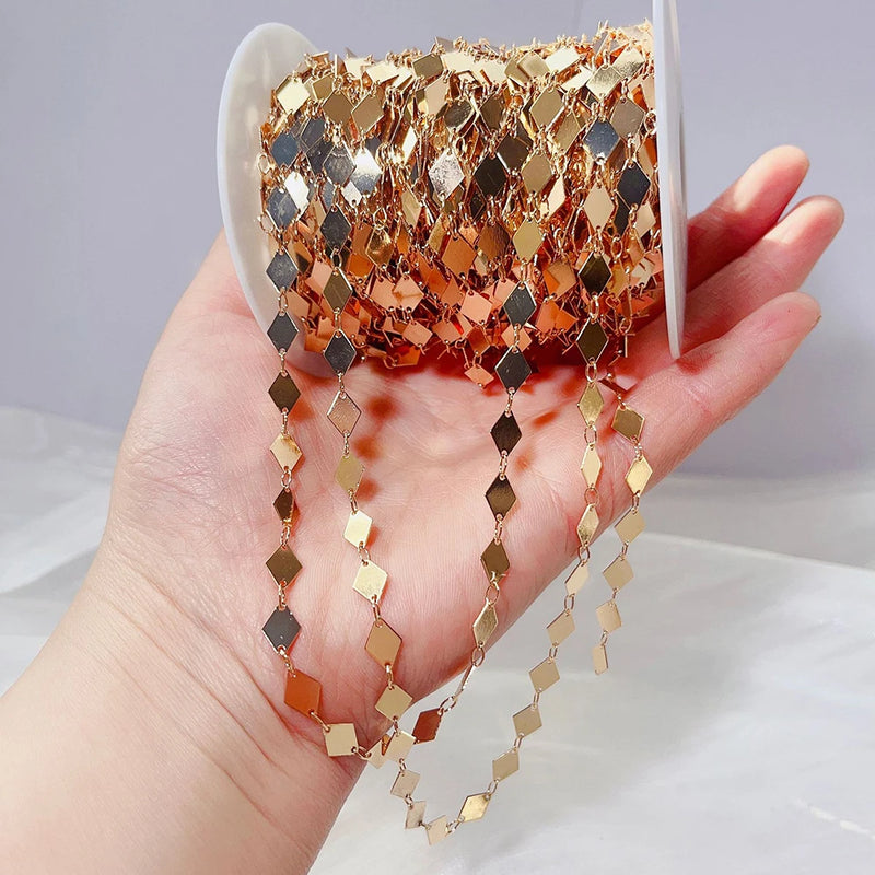 2m Rhombus Link Chains for Jewelry Making DIY Supplies