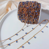 2m 1m Royal Crystal Beads Chain Copper Chains 4mm Glass Beads Chain DIY