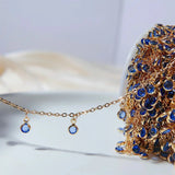 2m 1m Royal Crystal Beads Chain Copper Chains 4mm Glass Beads Chain DIY