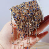 2m 1m Royal Crystal Beads Chain Copper Chains 4mm Glass Beads Chain DIY