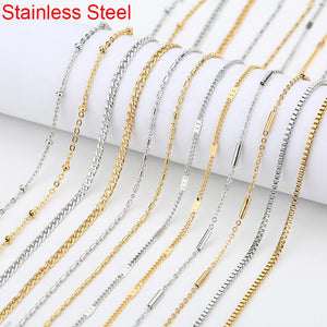 Stainless Steel Bracelets Necklace Chains Bulk Diy Jewelry Making