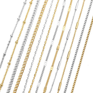 Stainless Steel Cuban Link Chains Bulk for Bracelet Necklace DIY