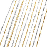 Stainless Steel Cuban Link Chains Bulk for Bracelet Necklace DIY